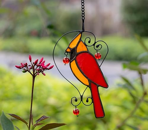 Miniatura 4 de Decoración cardenal roja para colgar en ventanas, adornos de pájaros para ventana, regalos cardinales para abuela, mamá, regalo conmemorativo de