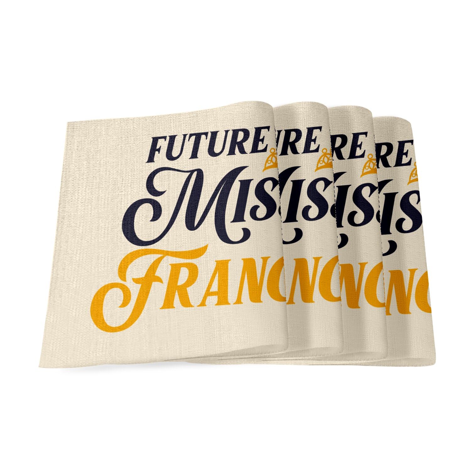 Sets de table en lin Future Miss France grand format 40x28.5 cm pour enfant lot de 4