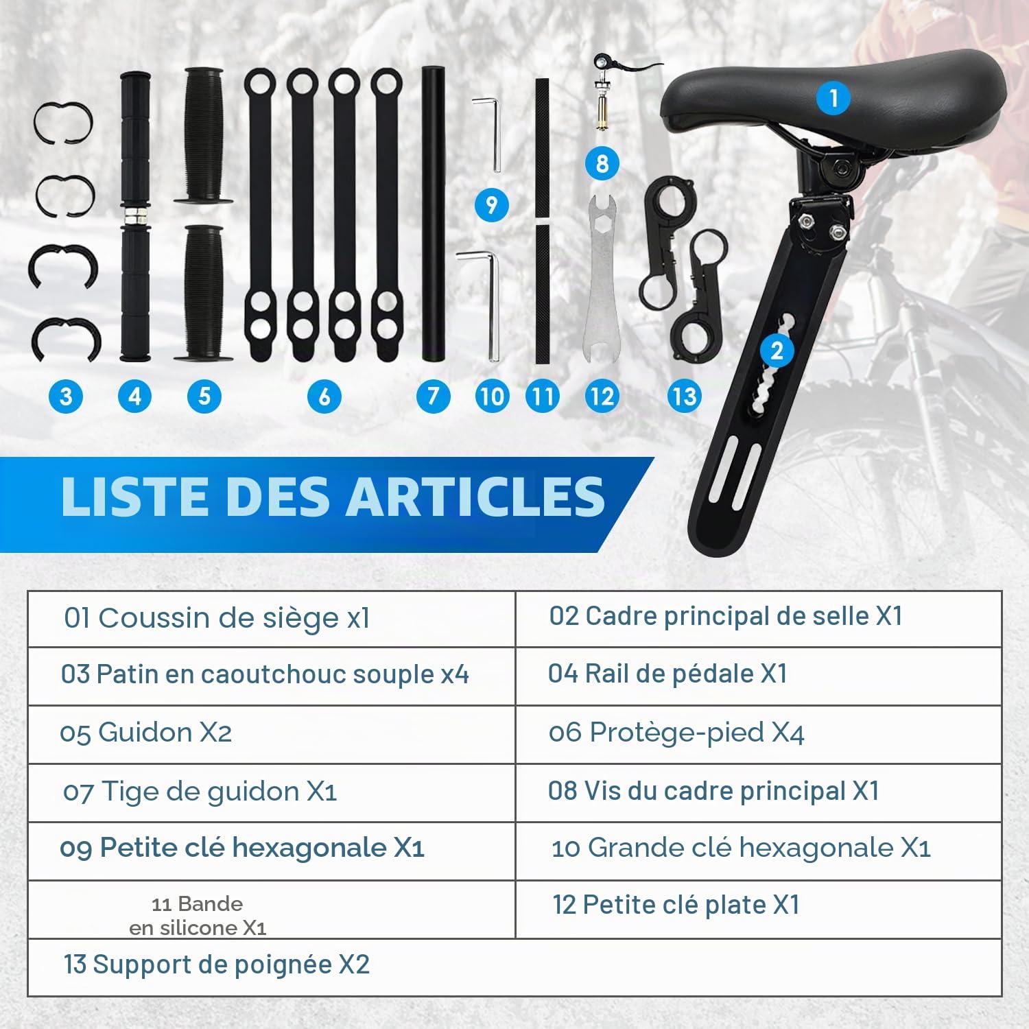 Siège Enfants Vélo Tout-Terrain Amovible Avant 2-5 Ans Compatible Vélos Montagne Adultes Cadre Accoudoir