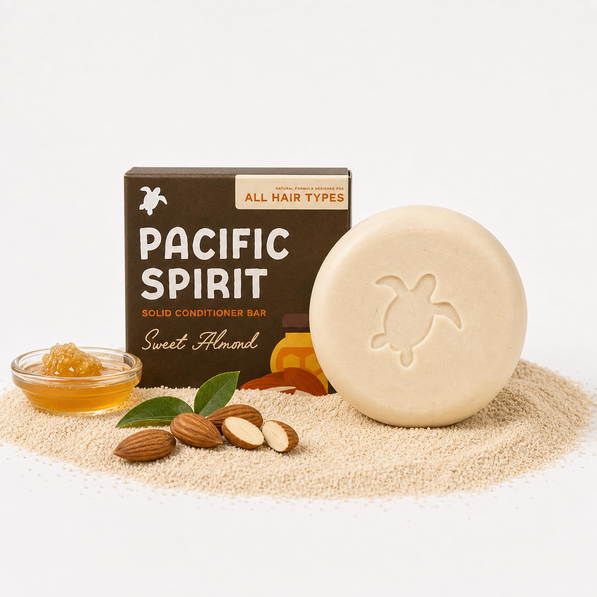 Conditioner Bar for All Hair Types, Almond Oil & Honey, Softens & Detangles