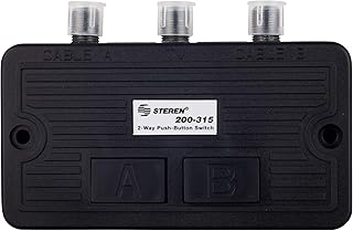Network Switch - Coax Splitter 2 Way - Antenna Splitter - Manual Transfer Switch - Coax Cable Splitter 2 Way - Coaxial Cable Adapter For TV - 2 Way Coax AB Switch For TV - 1 Pack - STEREN 200-315