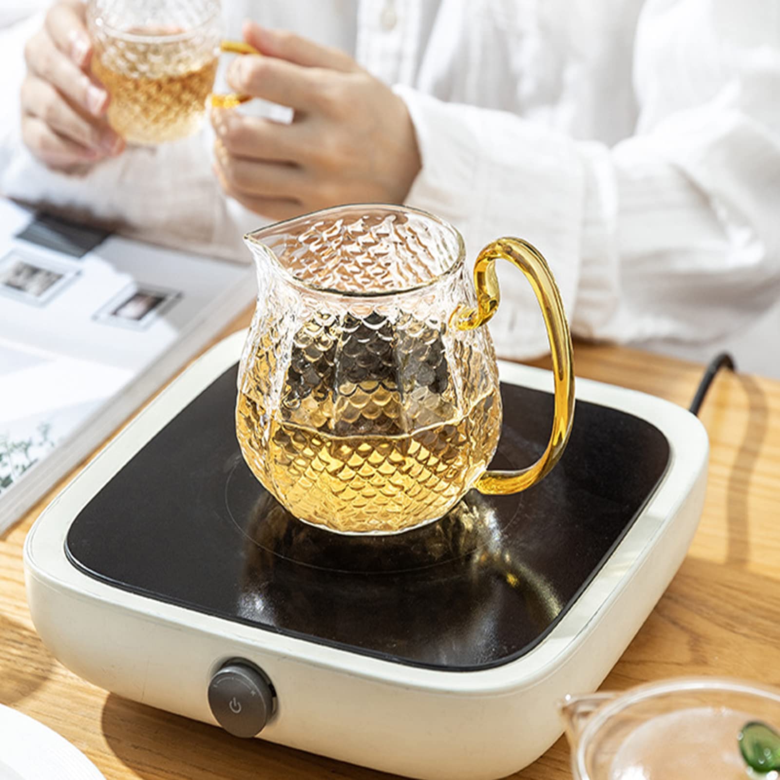 Théière En Verre Transparent Avec Anse En Bois 1 Litre