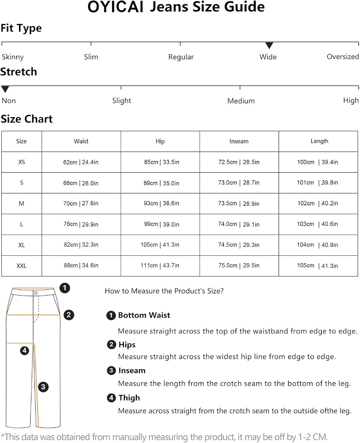 Womens High Waisted Bootcut Jeans Curvy Stretchy Buttoned Denim Pants Wide Leg Baggy Jean - Image 6