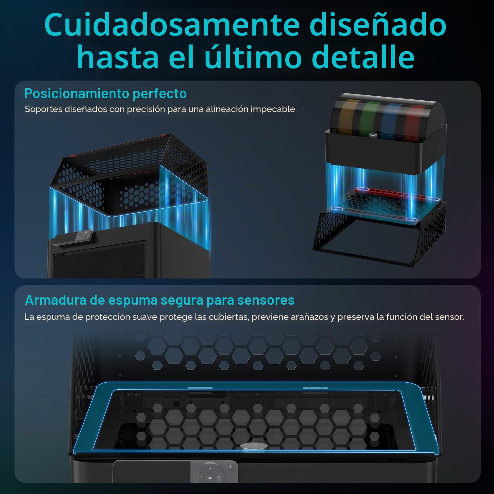 BIQU Panda Perch Dual AMS Soporte para impresora 3D Bambu-Lab P1P/P1S/X1C/X1E, herramienta de almacenamiento AMS con iluminación LED, soporte de aluminio ligero