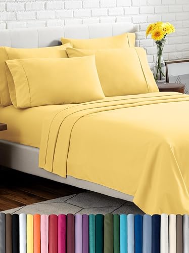 Juego de sábanas tamaño individual XL, juego de 4 piezas, sábanas de lujo para hotel, ultra suaves, con bolsillos profundos, ajuste fácil, sábanas