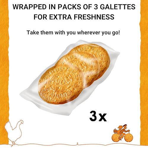 Miniatura 6 de St Michel Caramel Grandes Galettes Galletas de mantequilla de 5.29 onzas, hechas en Francia, paquete de 4 galletas sin OMG, total de 36 galletas de
