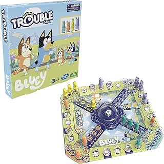 Trouble: Bluey Edition Board/Fun Game for Kids Ages 5 and Up, Game for 2-4 Players, Race Bluey, Bingo, Bandit, or Chilli to The Finish (Amazon Exclusive)