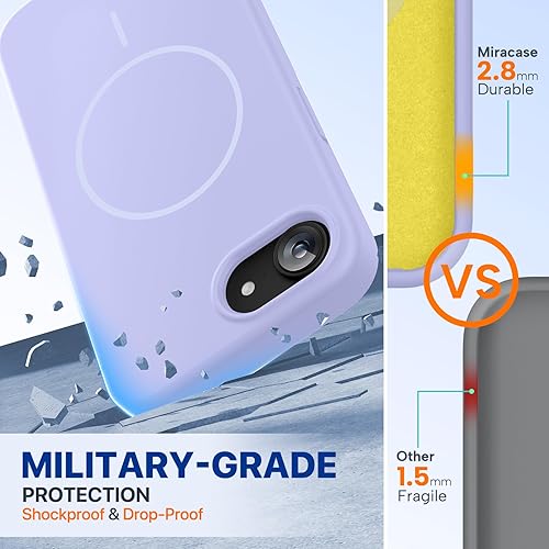 Miniatura 484 de Miracase Funda diseñada para iPhone 13 Pro Max con protector de pantalla, [forro de microfibra suave antiarañazos], funda protectora de silicona
