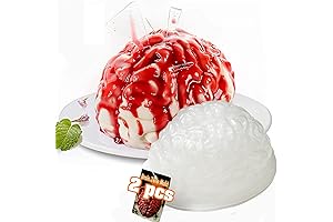 Brain Jello Gelatin Mold, 2 Pack Large Human Zombie Brain Mold for...