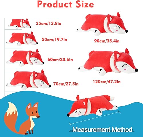 Miniatura 4 de NXNYNZ Juguetes de peluche de zorro grande, lindos juguetes de felpa suave, enorme tamaño grande, peluche mullido de gran tamaño, el mejor regalo