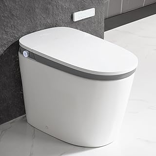 Smart Toilet with Auto Open/Close,1000g MaP Flush Score,Foam Shield,Foot Sensor, Movement Drying,Auto Flush,ADA Height,Blackout Flush,Heated Seat,One Piece Toilet with Tank Built in