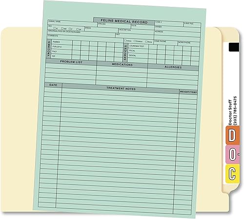 Vista 8 de Doctor Stuff - Formularios de registro médico veterinario canino, tabla veterinaria de 2 caras para perros, registro de vacunación y tratamiento