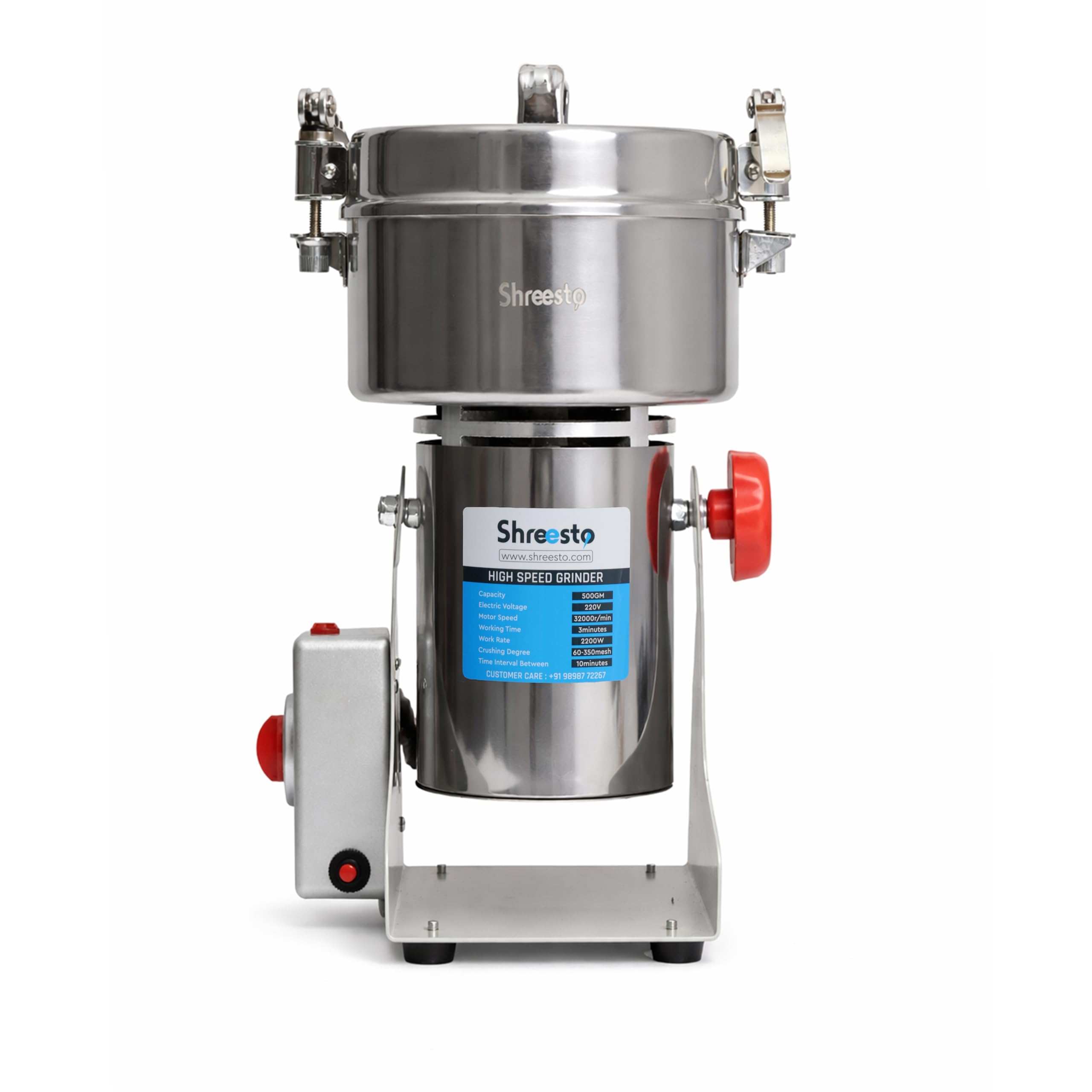 500 Gram Commercial Spice Grinder Machine 2200W High Speed Pulverizer 32000 RPM Stainless Steel Dry Masala Grain Grinding Mill-image-41