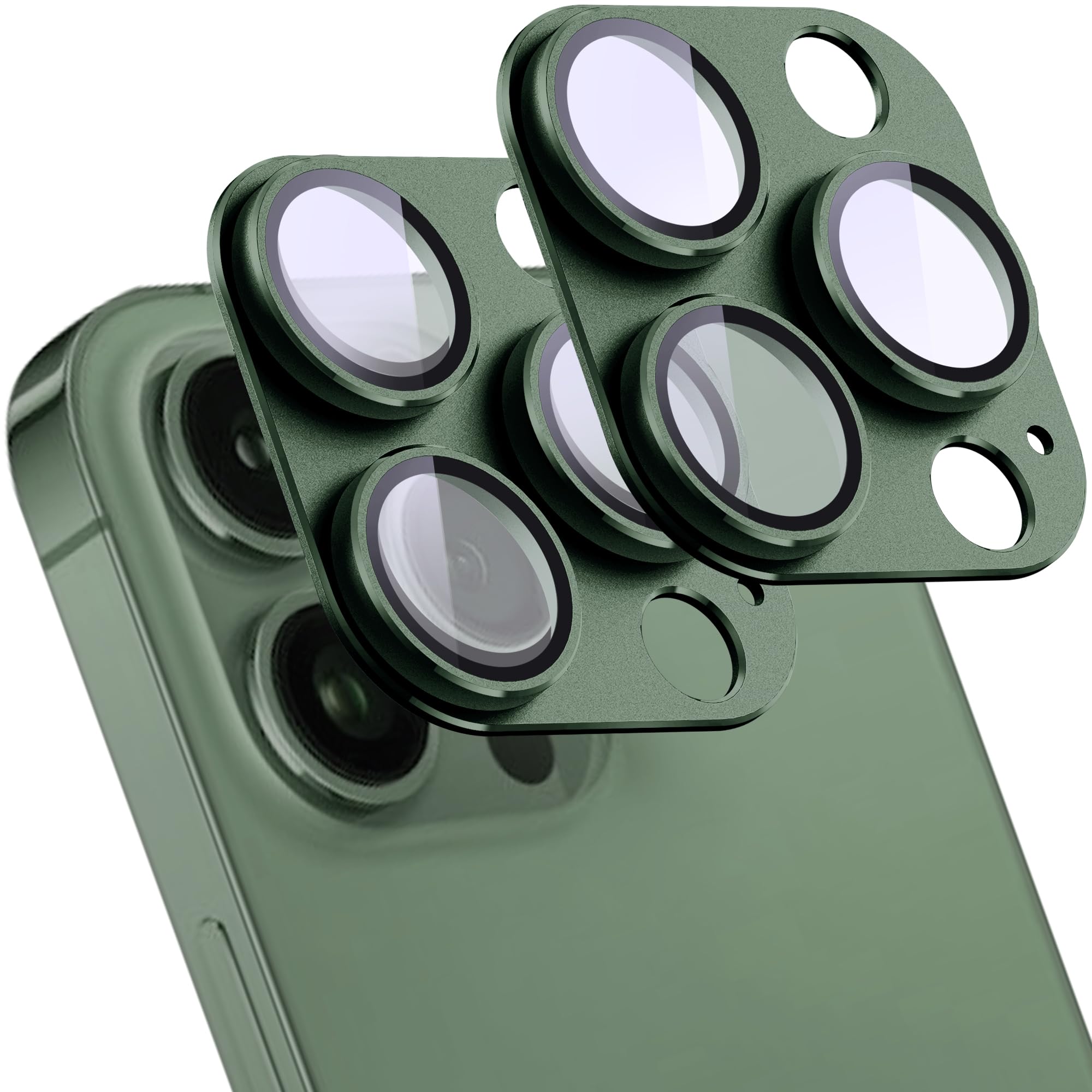SHANG PIN JIA 2 Pack Camera Lens Protector for iPhone 13 Pro/13 Pro Max,[Not Easy to Breakn ] AR Tempered Glass Strong Adsorption Metal Camera Cover