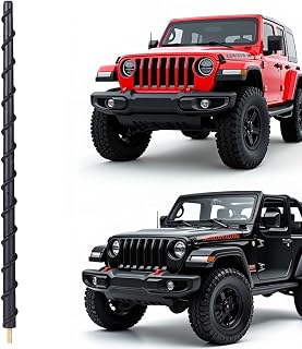 Antenna Fits for Jeep Wrangler Gladiator JL JK JT Rubicon Sahara 2007-2026, Internal Copper Coil for Enhanced Reception, 13 inches Rubber Antenna Replacement Accessories