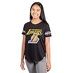 Ultra Game NBA Official Women\'s Soft Mesh T-Shirt, Los Angeles Lakers, Black, Small