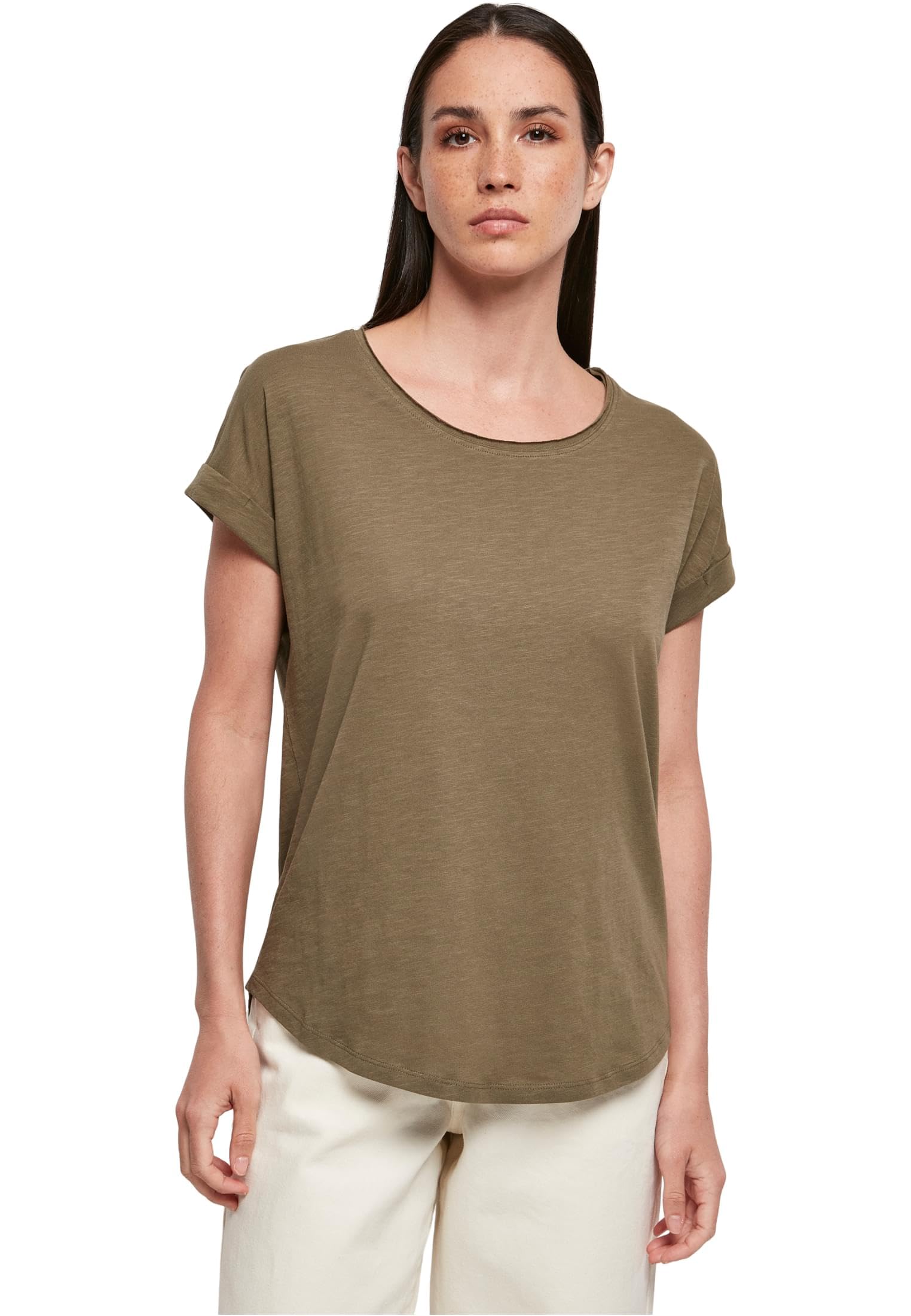 Build Your Brand Women's Marron T-Shirt Long Slub