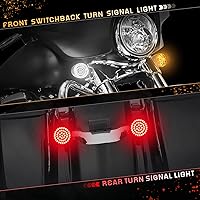 Vista 4 de QUASCO Luces de señal de giro LED 1157 delanteras + 1156 intermitentes traseros con lente ahumada para carcasa de bala de 2 pulgadas compatible