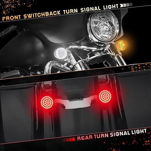 Miniatura 4 de QUASCO Luces direccionales LED 1157 delanteras + 1156 intermitentes traseros con lente ahumada para carcasa tipo bala de 2 pulgadas, compatible con