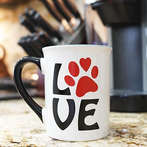 Miniatura 6 de Cottage Creek Taza de café de cerámica para mamá, 16 onzas, estampado de patas, regalos para amantes de los perros