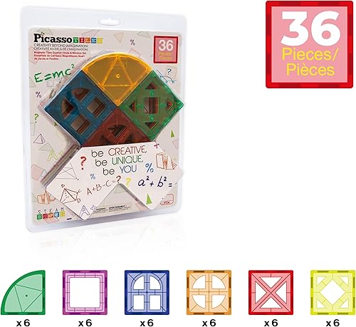 Vista 26 de PicassoTiles Bloques de construcción magnéticos con azulejos y click-in, artes gráficas educativas, juego de construcción de imán, juego