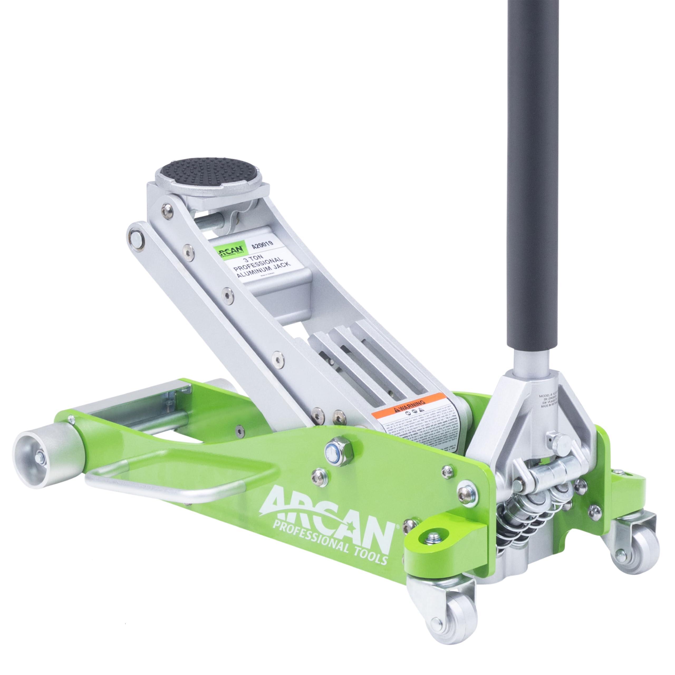ARCAN Tools 3-Ton Quick Rise Aluminum Floor Jack with Dual Pump Pistons & Reinforced Lifting Arm (A20018_A20019)