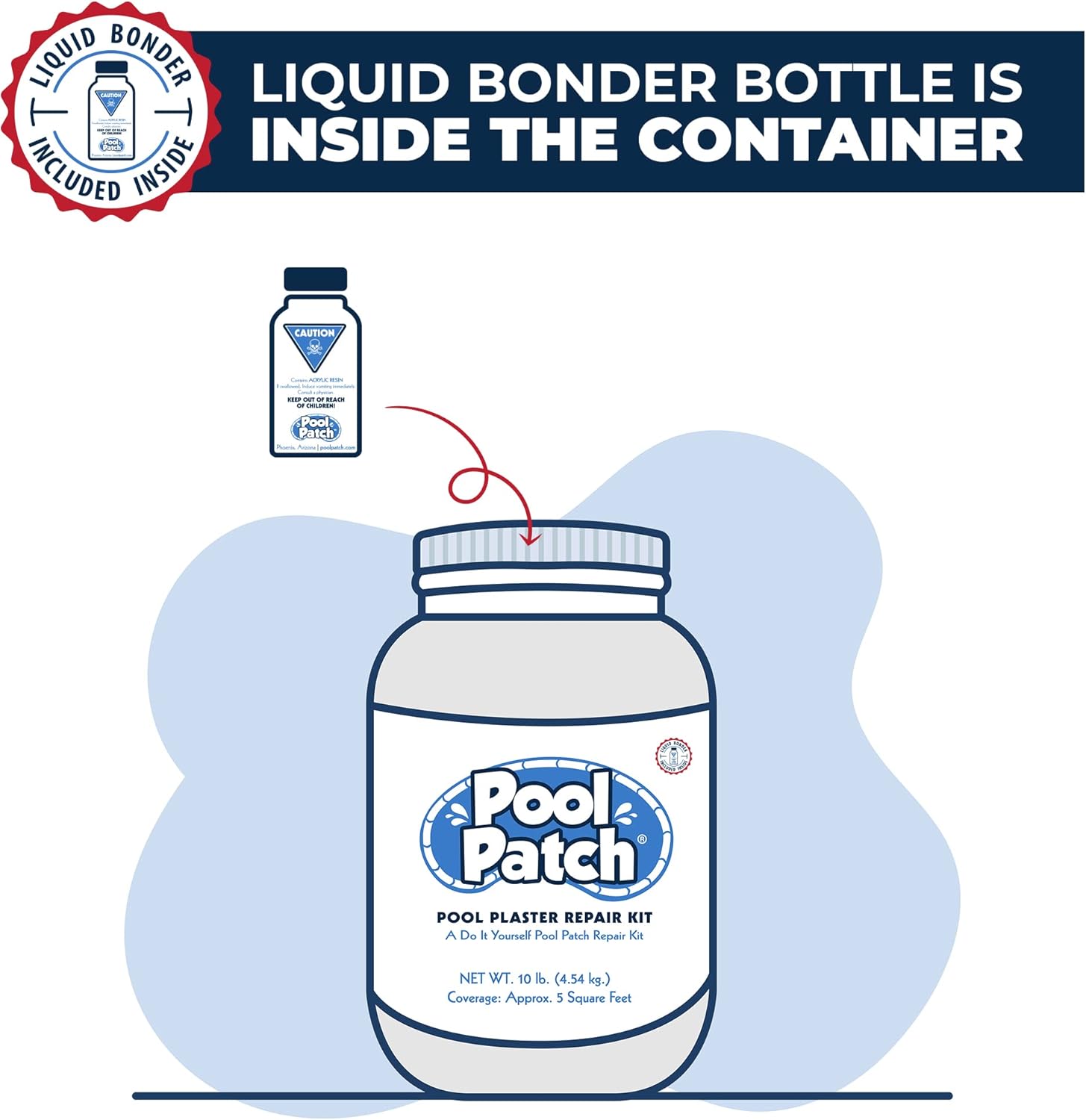 Pool Patch White Pool Plaster Repair Kit, 10-Pound, White