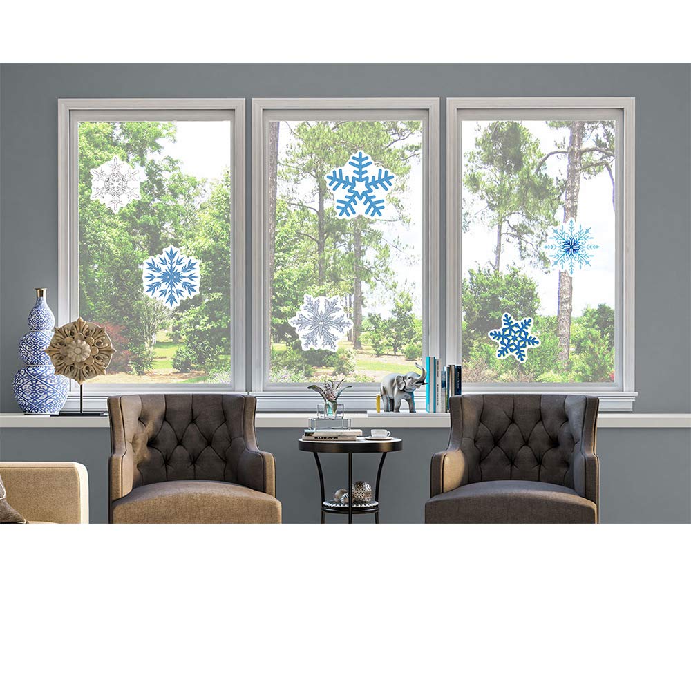 50 Autocollants Flocons De Neige En Vinyle - Décorations Hiver/Noël - Imperméables - Pour Bouteilles, Ordinateurs, Etc. - 4