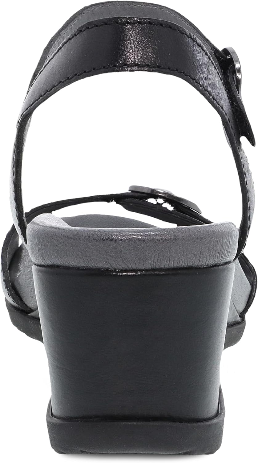 Dansko Arielle Wedge Sandal for Women – Cushioned, Contoured Footbed for All-Day Comfort and Support – Adjustable Hook & Loop Strap with Buckle Detail – Lightweight Rubber Outsole - Image 5