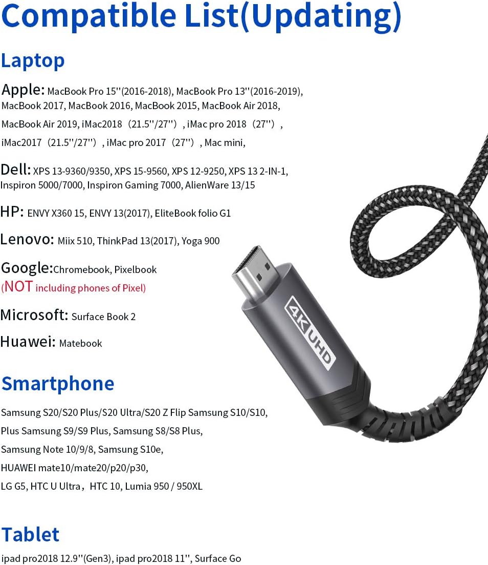 JSAUX USB Type C to HDMI 4K 60Hz UHD Cables 4 Meter description image 3
