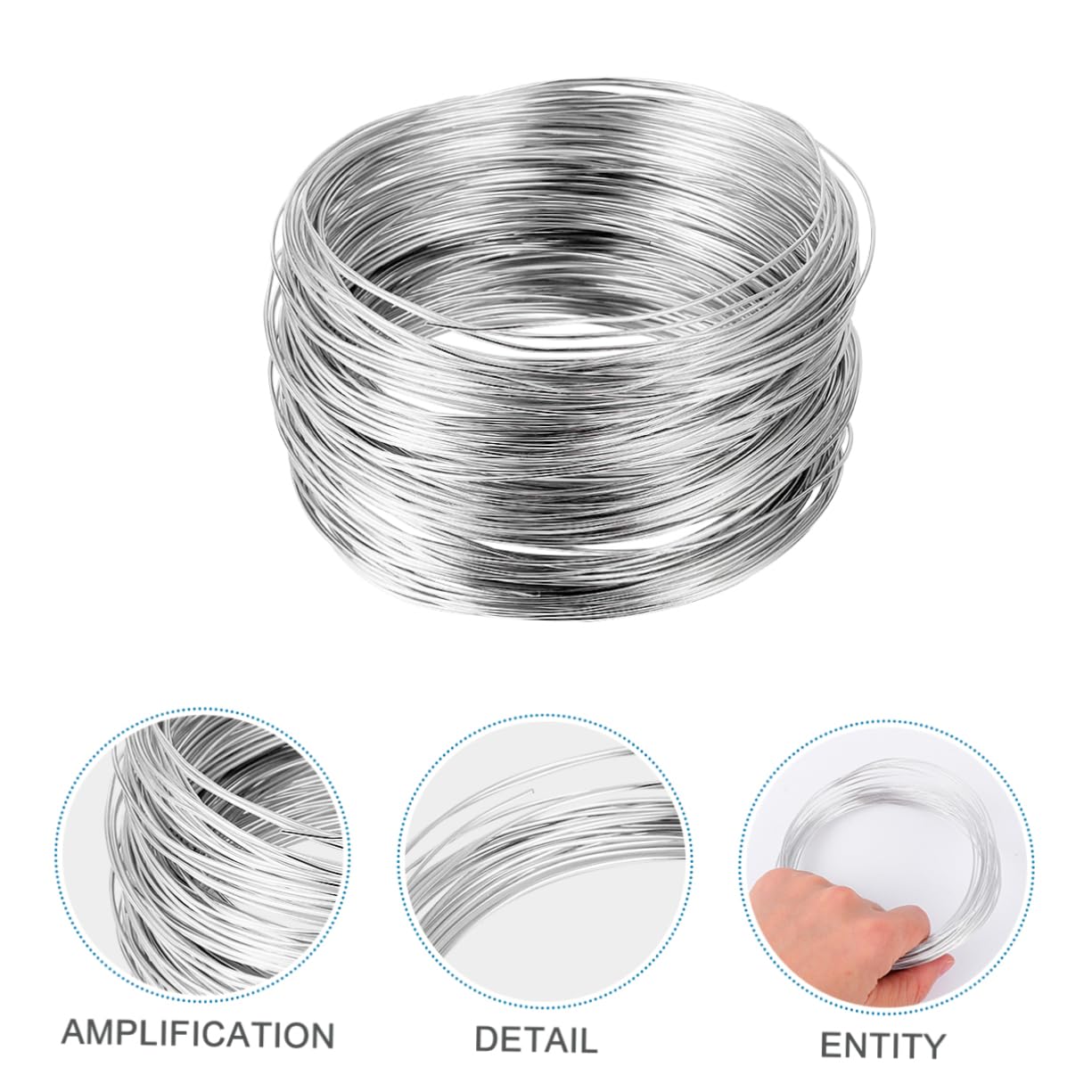 EXCEART 5roll Wire Flexible for Jewelry Making Beading and Sculpting Each Roll for Handmade Accessories and Money Tree Crafts Silver