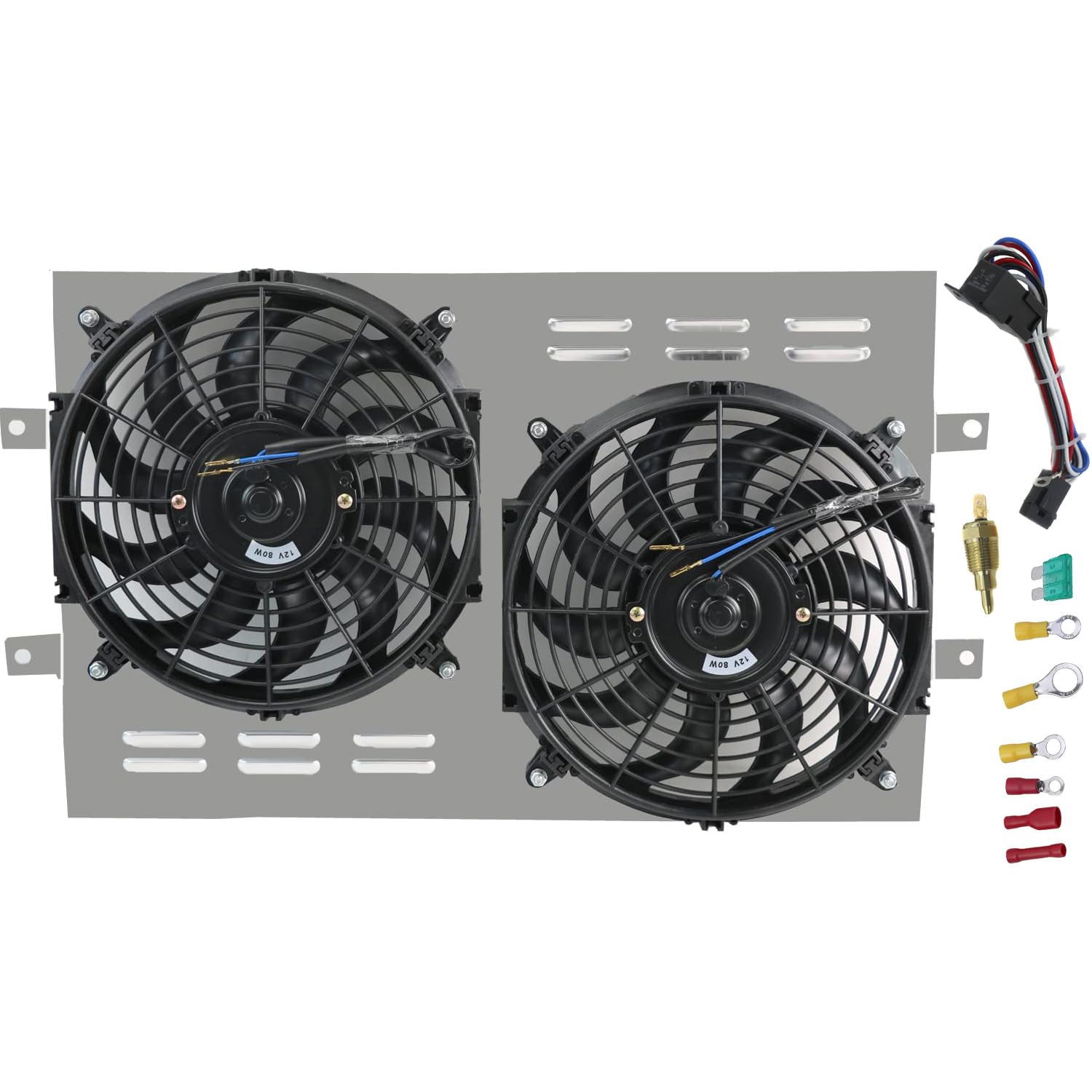 Aluminum Radiator Shroud Fan for 1959-1968 Chevy Bel Air Biscayne Caprice Chevelle El Camino Impala Kingswood L6 V8 Gas