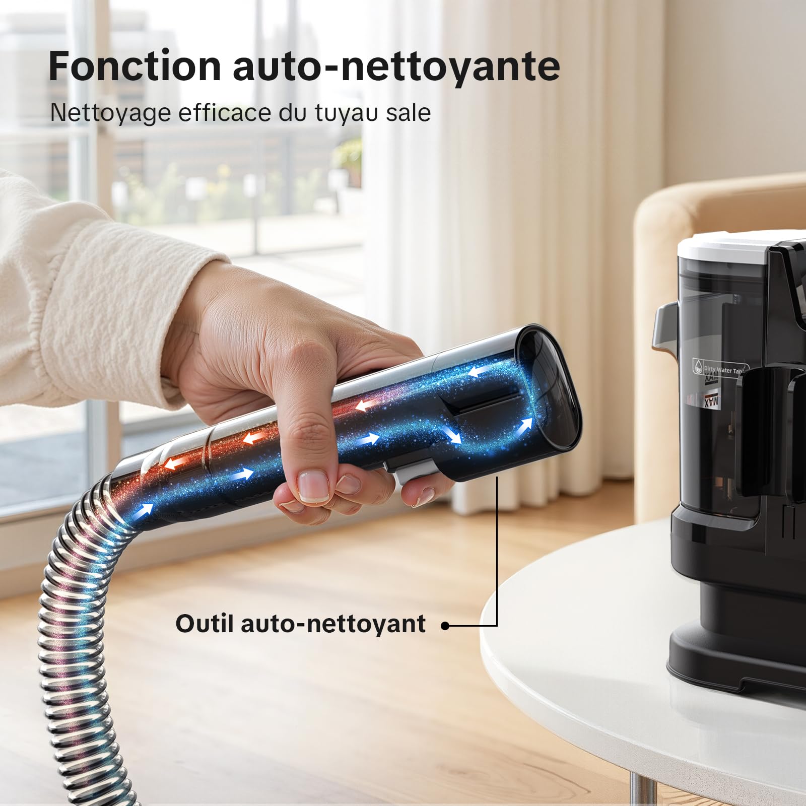 Lubluelu Shampouineuse Canapé 600 W, 22 kPa, Nettoyeur Tapis Portable