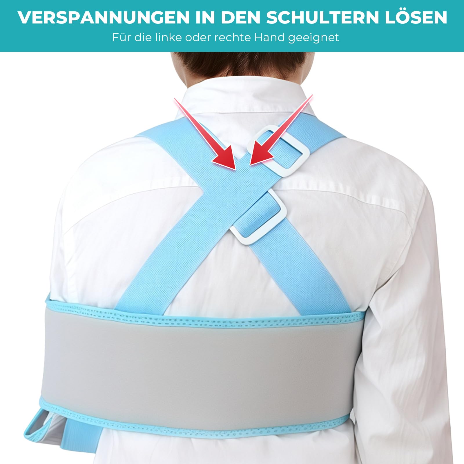 ENLUNTRA Armschlinge für Kinder,Kinder-Unterarmschlinge,Verstellbarer, atmungsaktiver Ellenbogenstützgurt,Geeignet für die Genesung nach Armfrakturen und Ellenbogen-/Schulterverletzungen.grau.XS