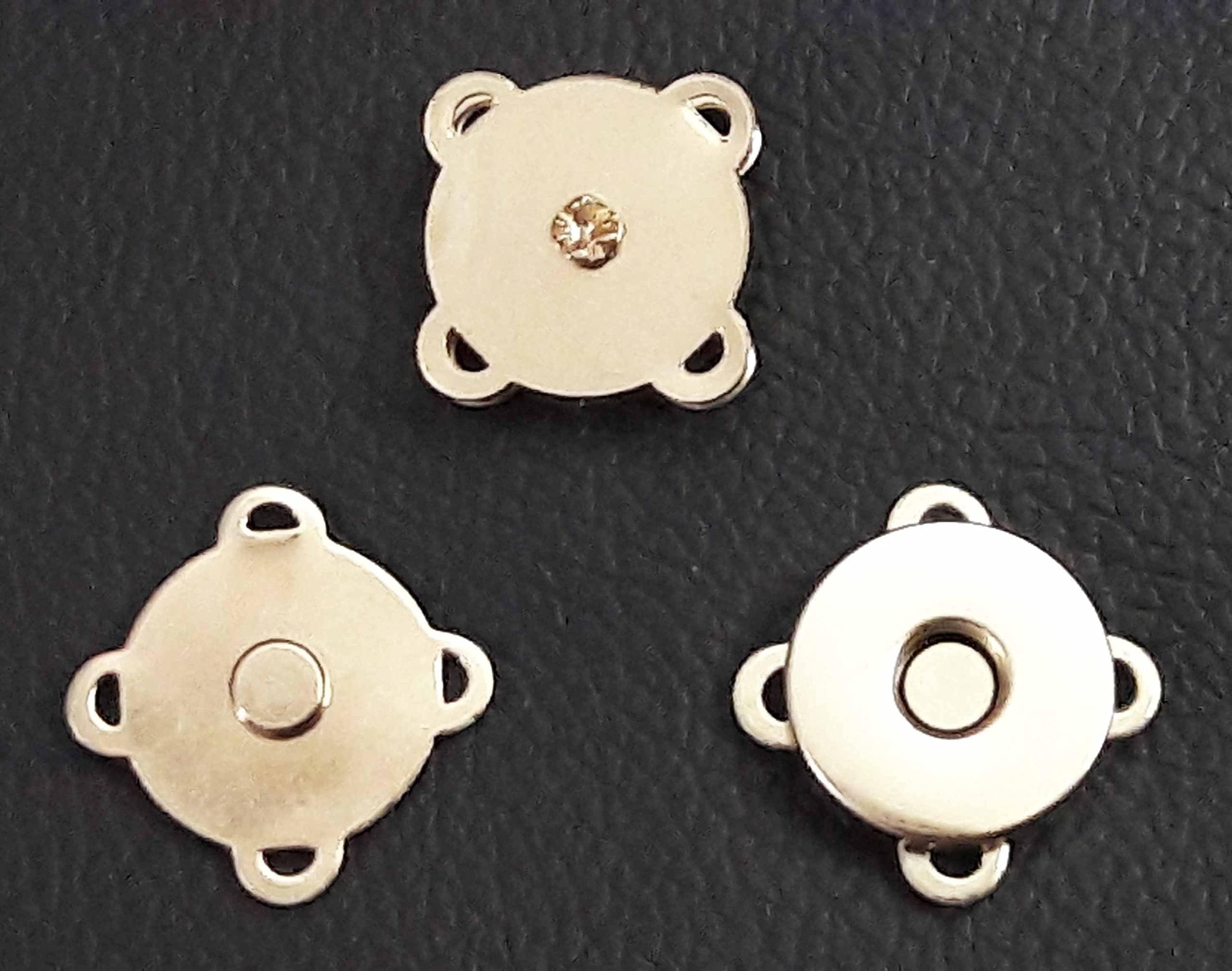 Tia Magnet Button, Clasps, Snaps, Fasteners for Purse, Bags, Clothes and DIY Works- (10, Golden (SEW)-20mm)