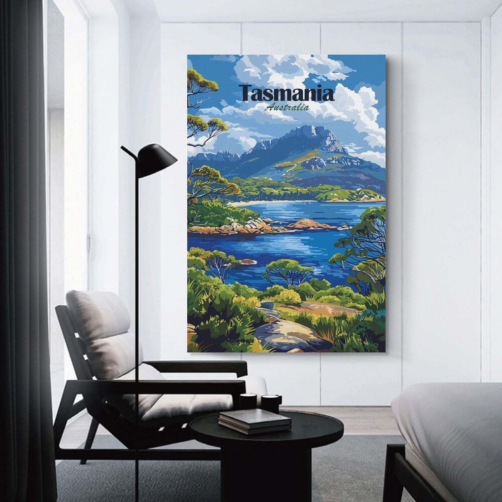 Junmoney Tasmania Landscape Wall Picture Print 20x30inch(50x75cm), for Home Office, Desk Area Or Studio, Home Office Artwork with Decorative Appeal