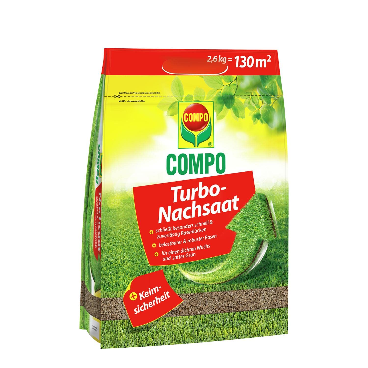 Semences de gazon à germination rapide COMPO Turbo, qualité supérieure anti-germes