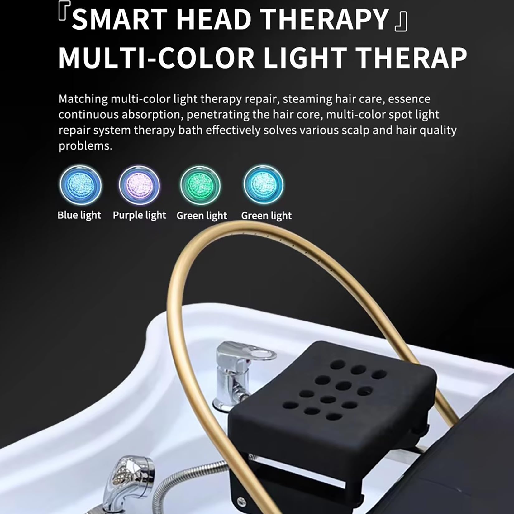 Lit de shampoing avec Machine à Vapeur pour Salons de beauté et spas