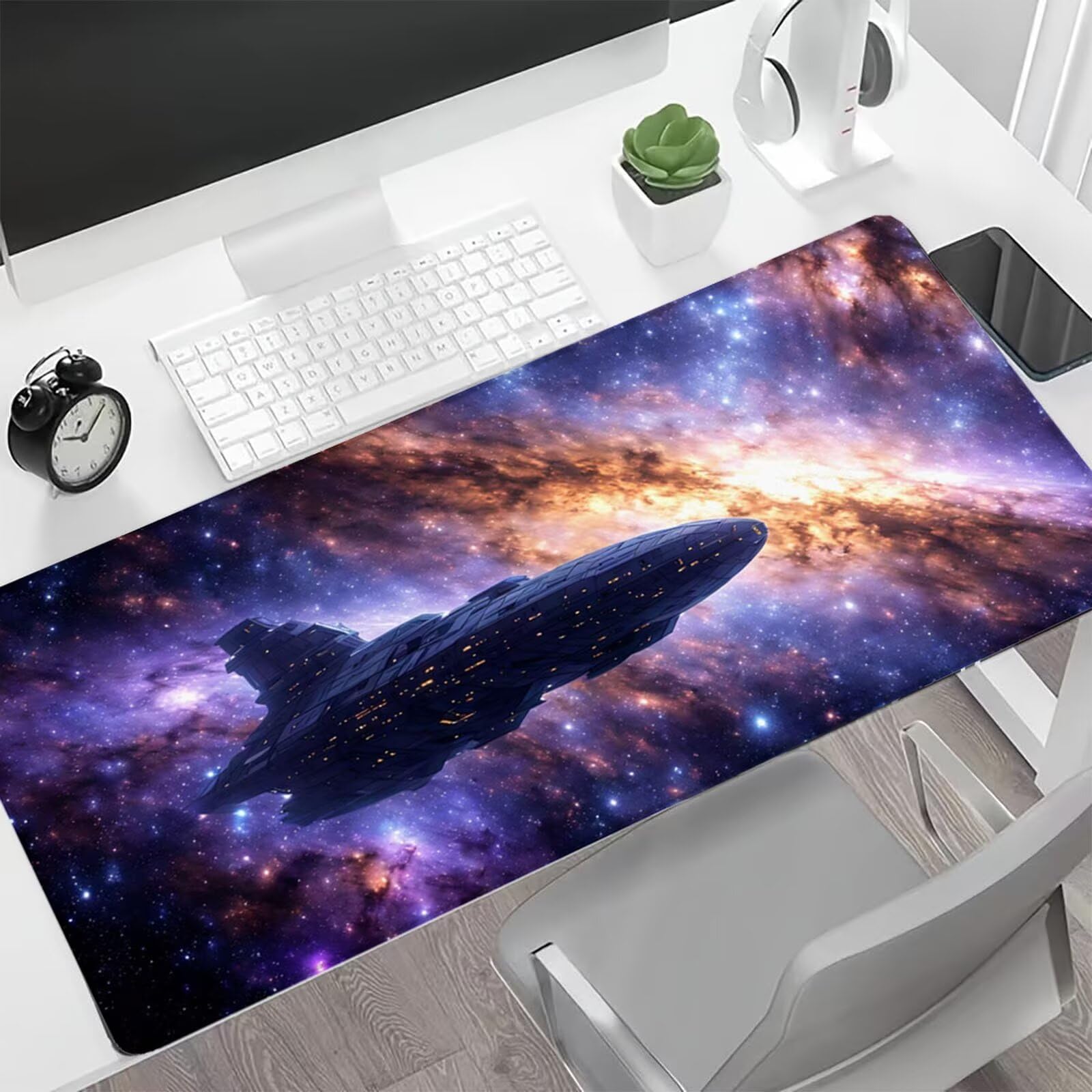 Tappetino Mouse XXL 1500x800x3 mm, Aereo del cielo stellato Tappetino per Mouse Lavabile, Tappetino Mouse Pad Accessori Gaming, Tappetino Computer con Base in Gomma Antiscivolo per Lavoro Ufficio W938