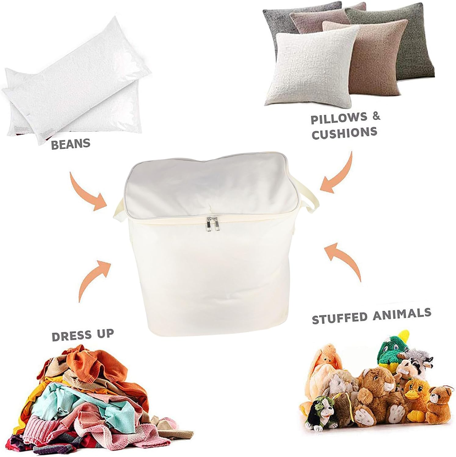 Foldable Clothes Holder Oxford Cloth Storage Bin with Handles for Moving