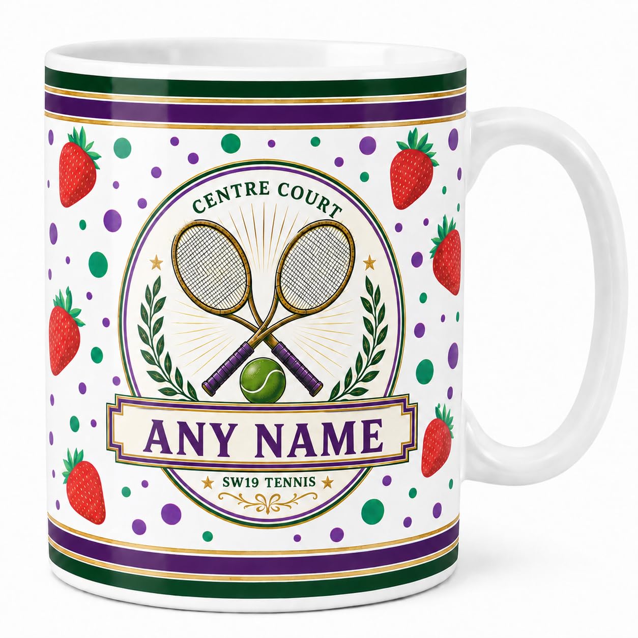 Personalised Tennis Mug, Centre Court Design