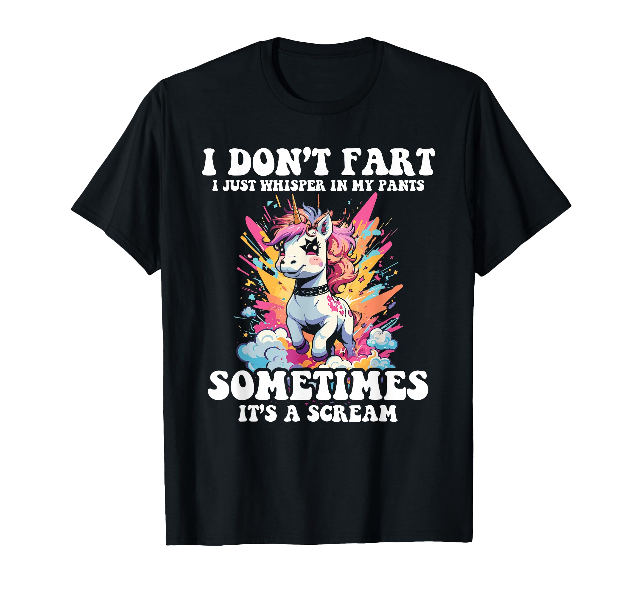 Amazon: I Don't Fart I Whisper In My Pants - Funny Unicorn T-Shirt