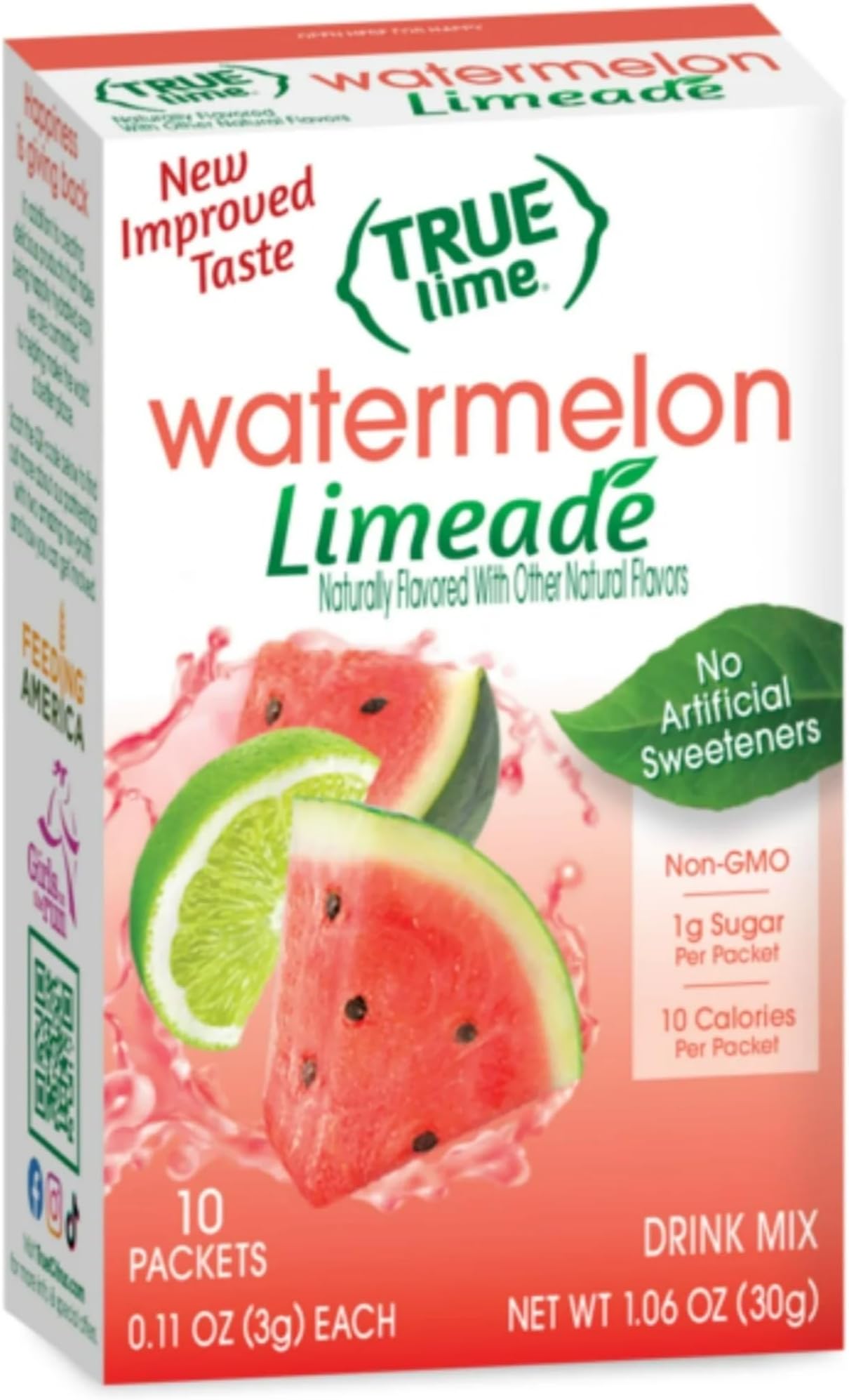 Watermelon Limeade Drink Mix 10 packets (Pack of 4)