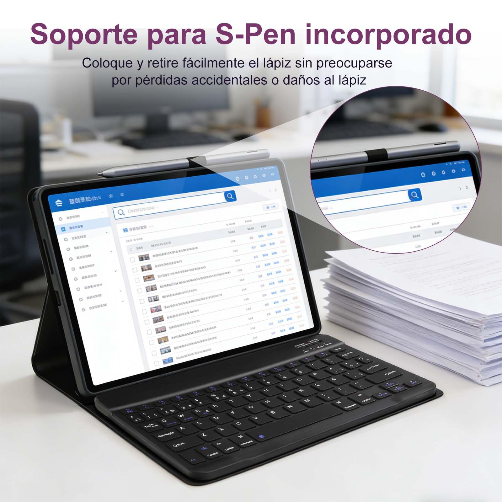 Funda con Teclado para Lenovo Tab 10.1" 2025 TB-311FU TB-311XU | Teclado Bluetooth Inalámbrico Desmontable Magnético, Funda Teclado para Lenovo 10.1 Pulgadas, Español Ñ