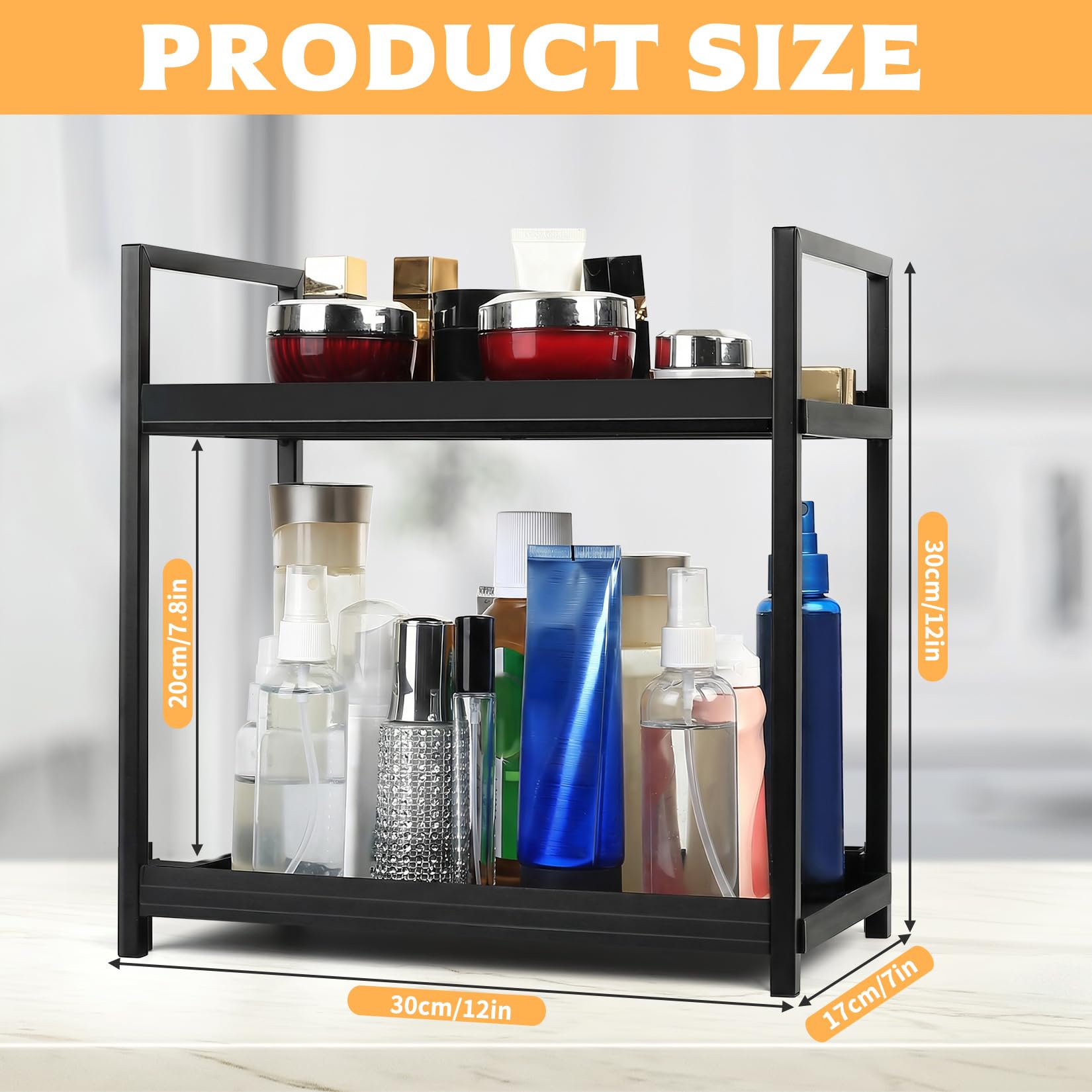 Make up Organizer Badezimmer Organizer, Schminktisch Organizer Aufbewahrung, 2 Schichten Kosmetik Organizer für Küche Kommode Badezimmer-Organizer Makeup Beauty Skin Care Organizers Aufbewahrung Kosmetik