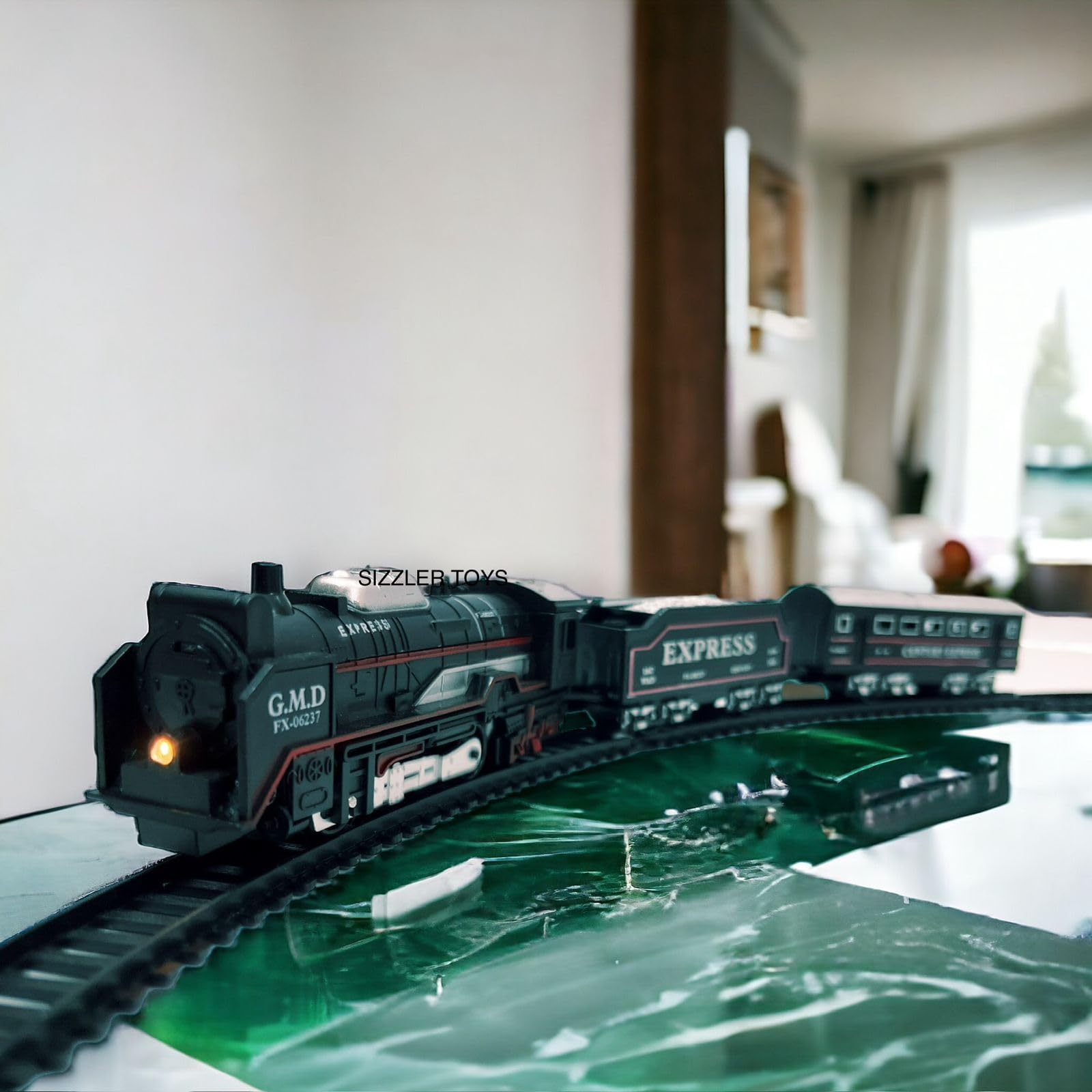 SIZZLER TOYS Battery Operated Express Train Toy Set with Tracks, High Speed Train Toy Set for Girls, Boys. for Diwali Gift, Birthday Gift.