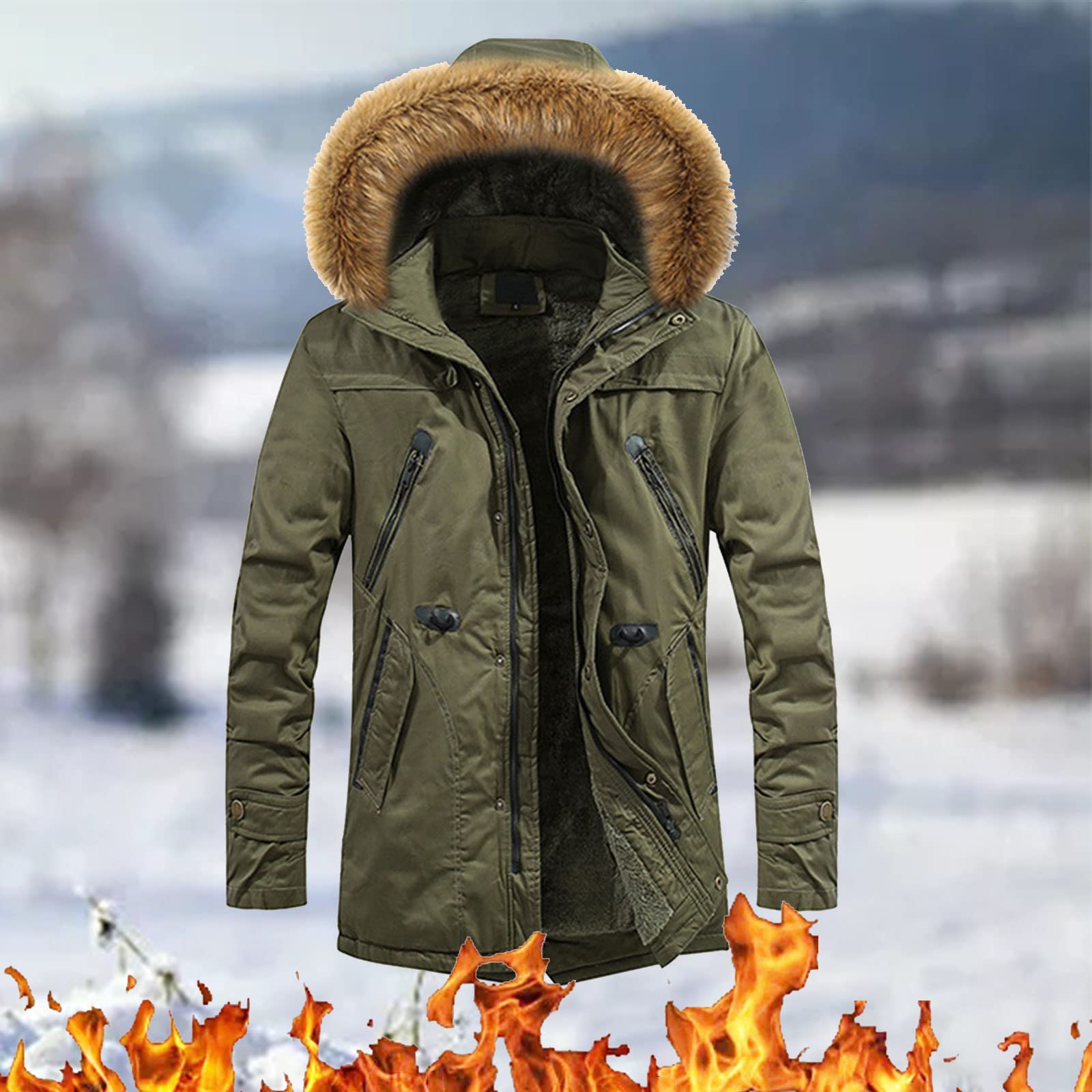 Giacca Trapuntata Uomo Piumino Leggero Giacca Militare Parka Mezza Stagione Inverno Caldo Spesso Maglioni Giacca All'aperto Classico Cotone Cappotto Con Cappuccio