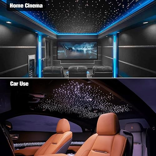 Miniatura 8 de CHINLY Starlight 32w Twinkle 710pcs 13.1ft (0.03in+0.04in+0.06in+0.08in) Bluetooth RGBW LED de fibra óptica estrella luz de techo, aplicacióncontrol