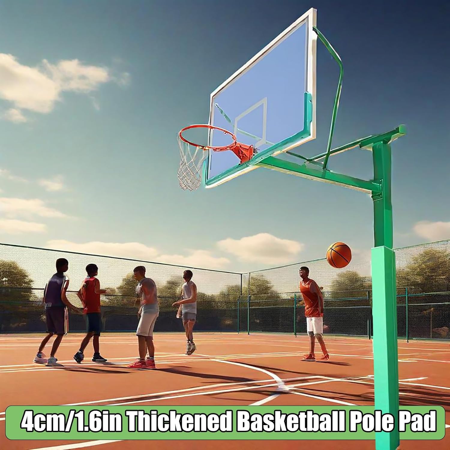全天候型クッション、頑丈なバスケットボール用ポールパッド、15～20cm角型ポール用防水保護パッド、地下室ガレージの遊び場ポールプロ