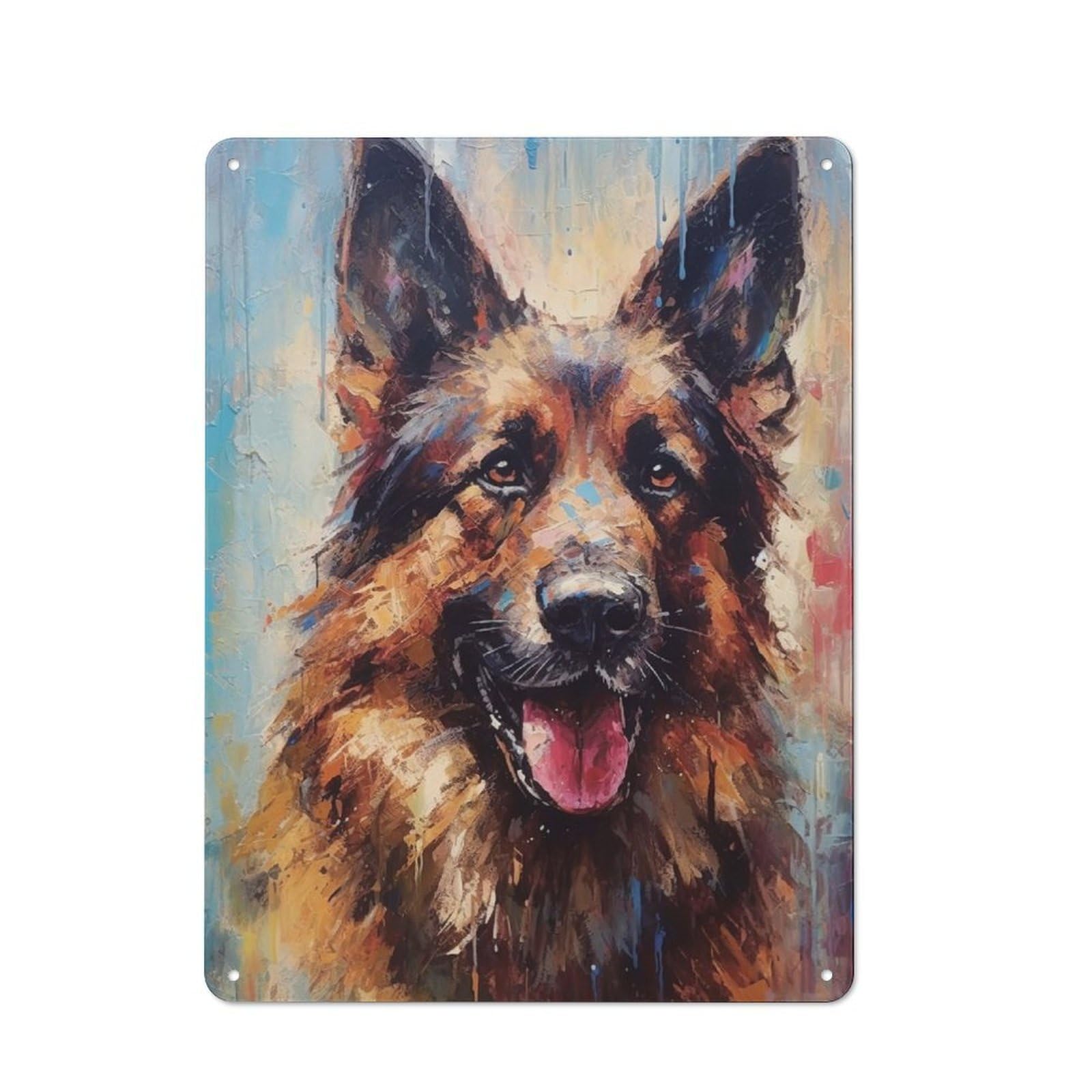 Junmoney Palette Shepherd Painting Rustic Tin Wall Plaque 40X30cm For Guest Room Or Hallway, For Garage, Workshop And Man Cave Decoration